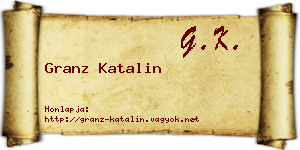 Granz Katalin névjegykártya